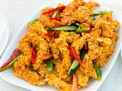 Мариновани пилешки пръчици от бонфиле (бон филе) панирани с корнфлейкс - снимка на рецептата